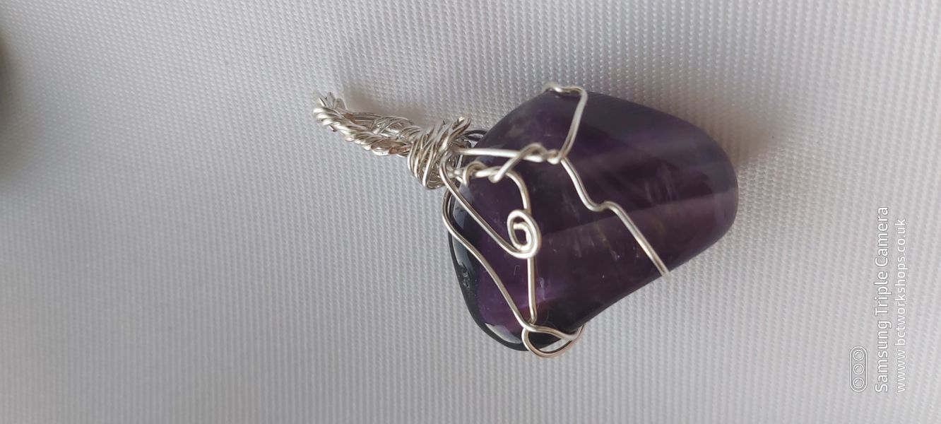 ♥ Amethyst Wire Wrapped Crystal created into a Pendant ♥
