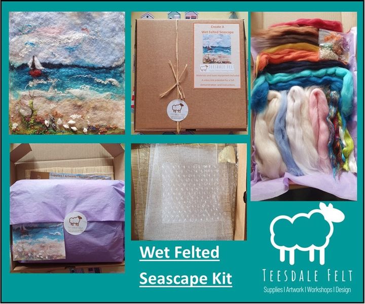 Wet felt seascape contents