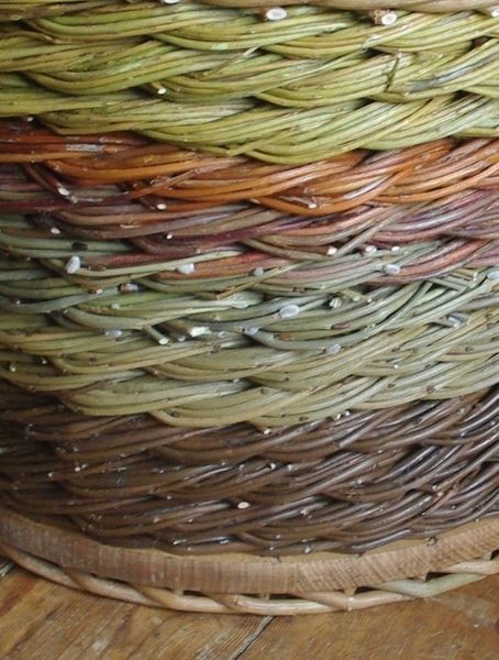 Different coloured bands of rope weave.