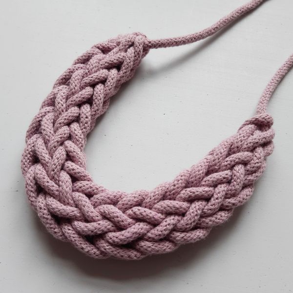 Finger Knitted Necklace