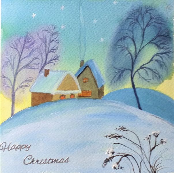 Watercolour Christmas card by Dana