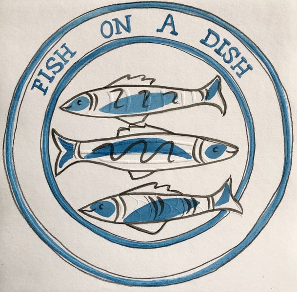 Fish on a dish.