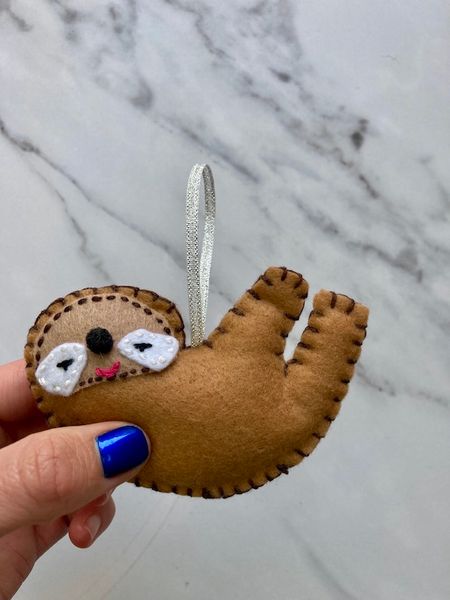 Completed sloth ornament