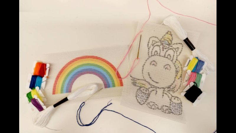 Rainbow Or Unicorn Children' Cross Stitch