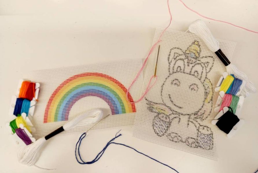 Rainbow Or Unicorn Children' Cross Stitch