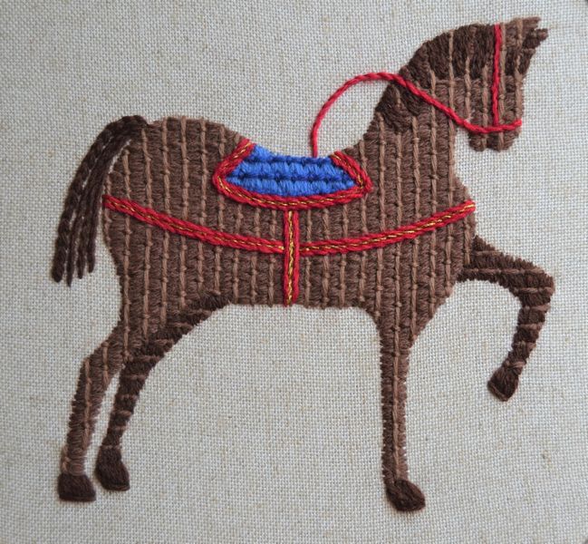 Horse in style of the Bayeux Tapestry