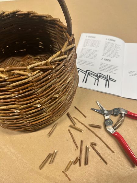 Trimming the finished basket