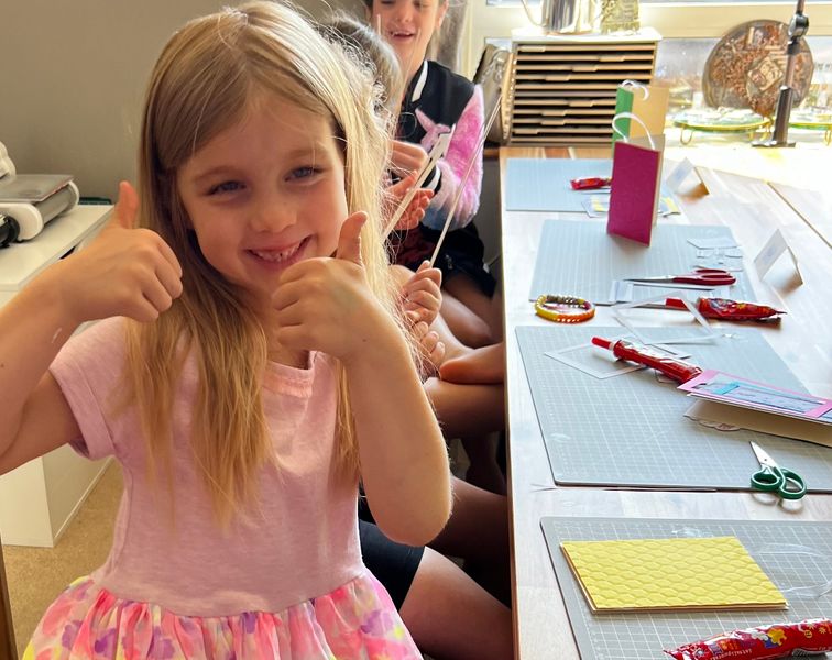6 years kids absolutely enjoy our craft classes! Can you see her lovely smile?!