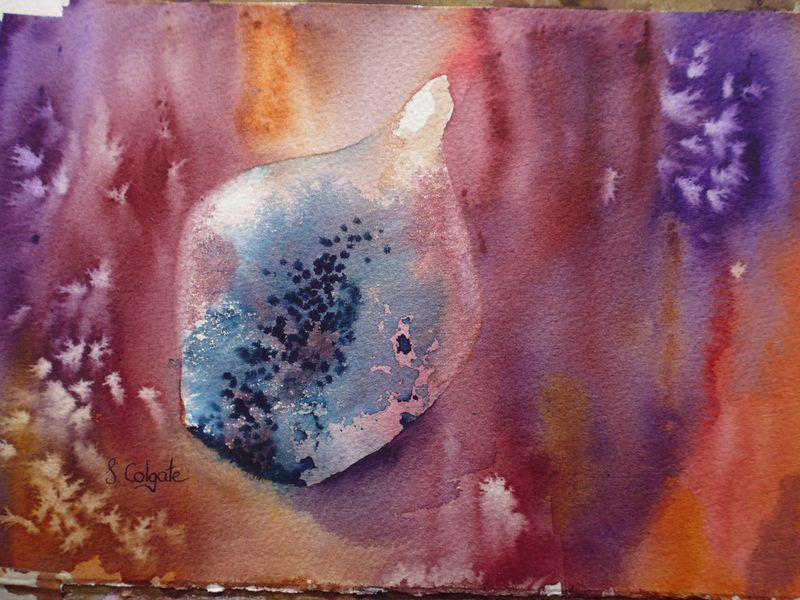 Watercolour still life and textures