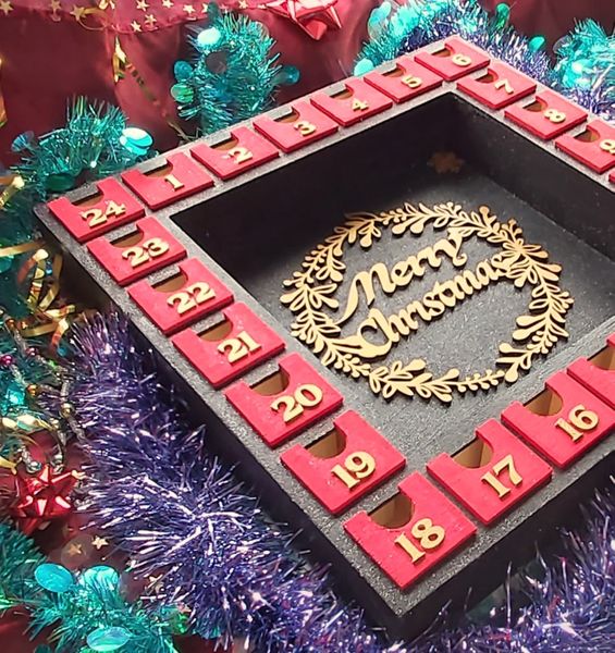 Advent Calendar with Merry Christmas centered