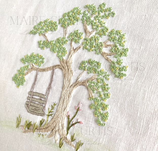 Tree Swing Embroidery Panel from Maire Curtis Lakeland Studio