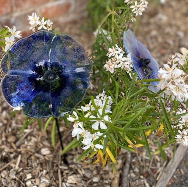 Your glass flowers can be enjoyed outside or indoors!