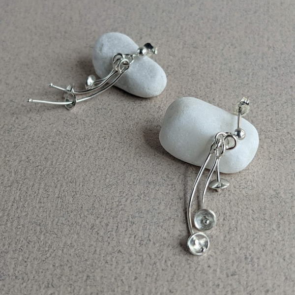 Silver blossom earrings