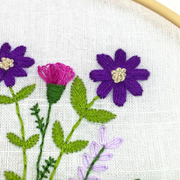 Beginners embroidery flower basket