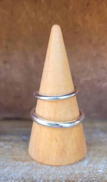 Pair of simple silver stacking rings