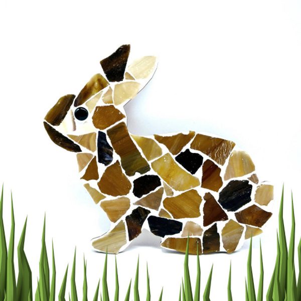 Brown and Caramel Bunny Rabbit Mosaic Kit
