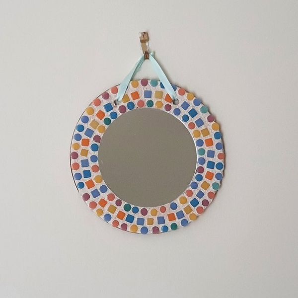Mirror hung in place