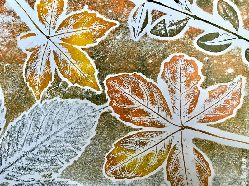 Autumn Botanical monoprint