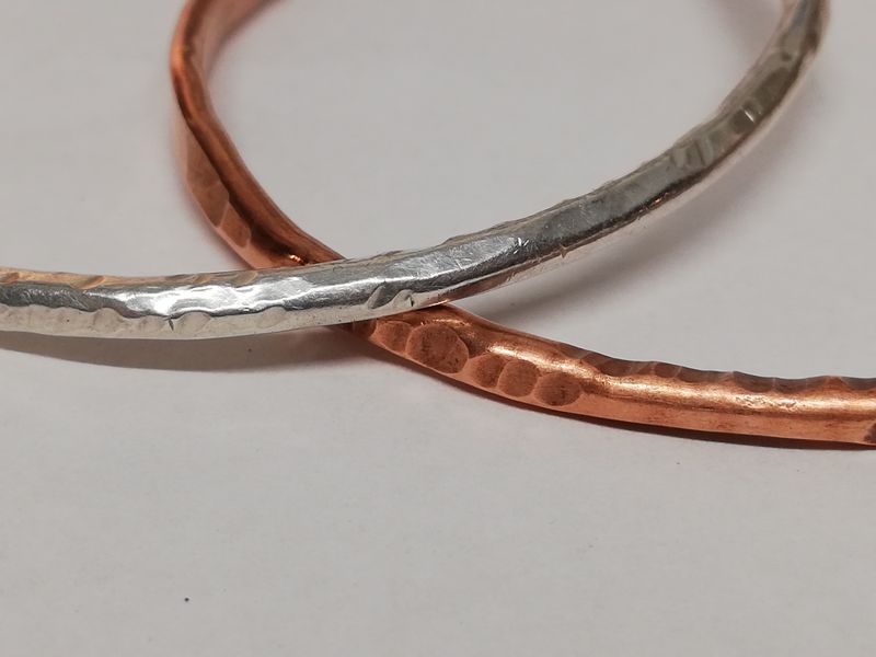 Silver and copper Bangle