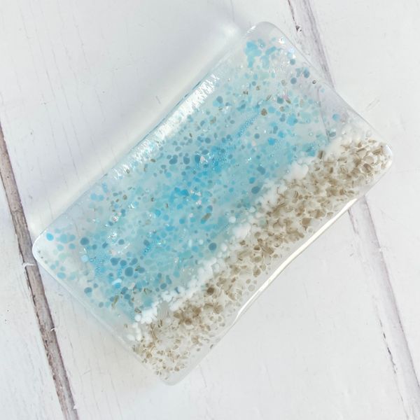 
Fused glass kit - Soap dish, Under the sea/beach shoreline
