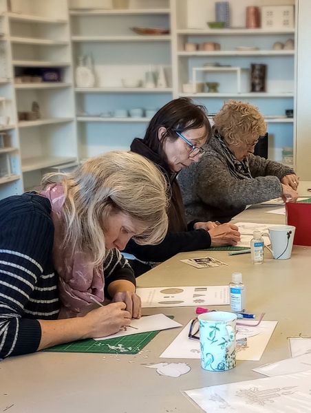 Hard at work papercutting!