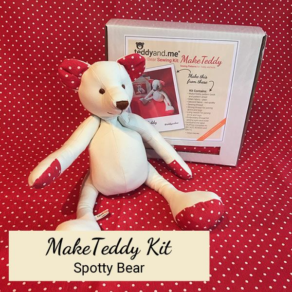 MakeTeddy Sewing Kit - Spotty Bear