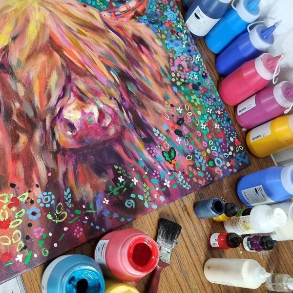 Painting a Highland Cow