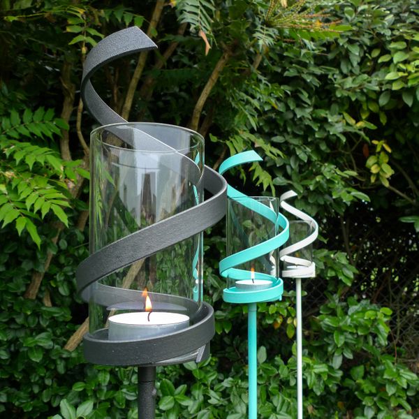 'Spiral' candle holders with a garden kit