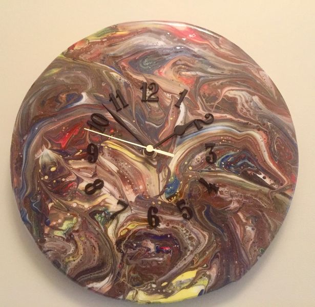 Wall clock with Resin Art Finish-SOLD