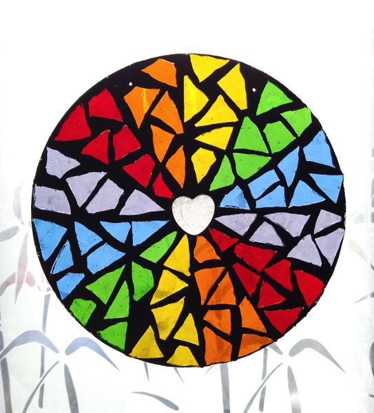 Rainbow rays mandala mosaic kit