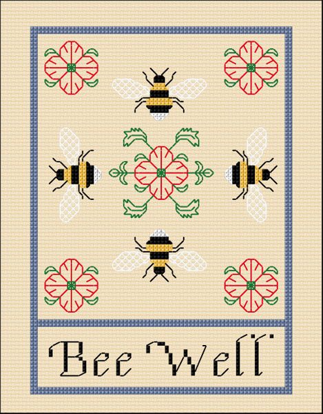 DoodleCraft Blackwork Bee Well card