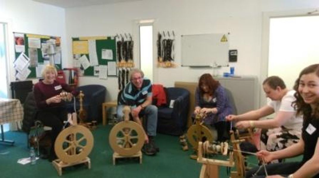 Janet teaches spinning at the Edinburgh Yarn Festival