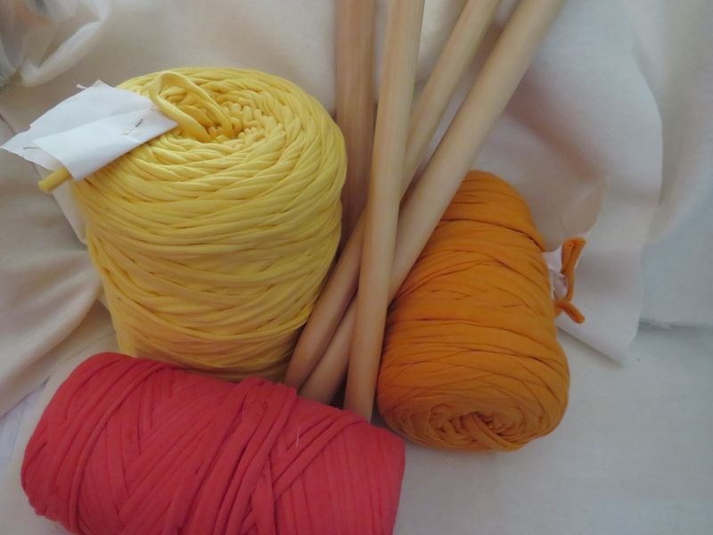 Yellow Orange and Coral T.Shirt Yarn