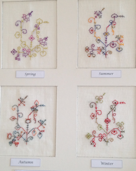 A study of the seasons in Blackwork Embroidery