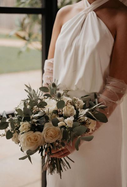 bride holding her bouquet