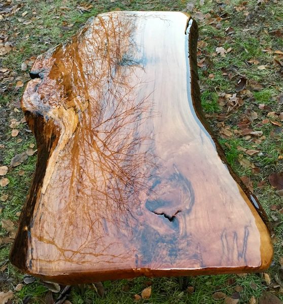 Spalted Beech coffee table finished in clear coat resin