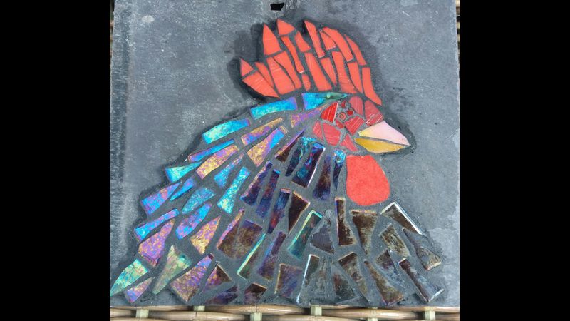 Chicken, iridescent mosaic