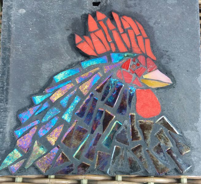 Chicken, iridescent mosaic
