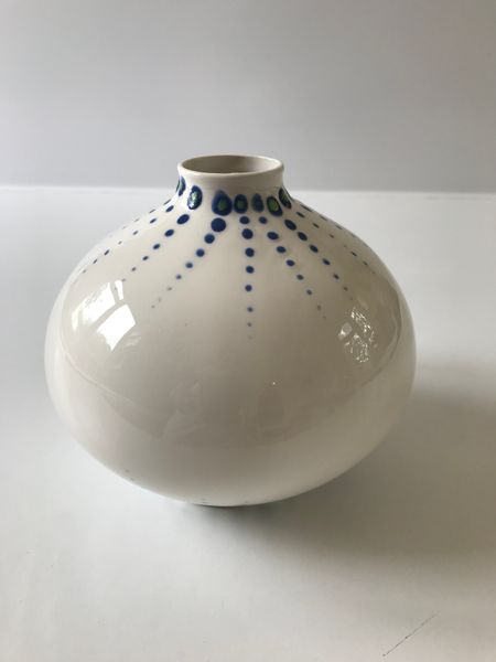 Decorated slipcast vase
