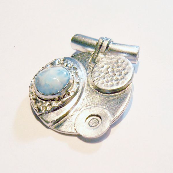 SIlver clay and gemstone focal pendant
