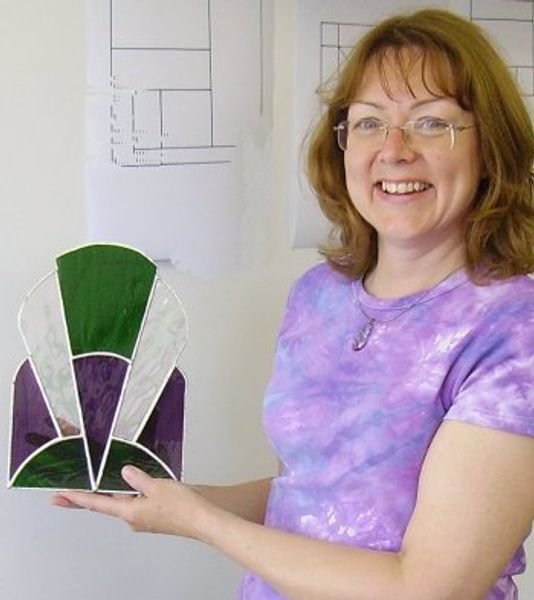 One of our beginners copper foiled stained glass designs, made by student Heather