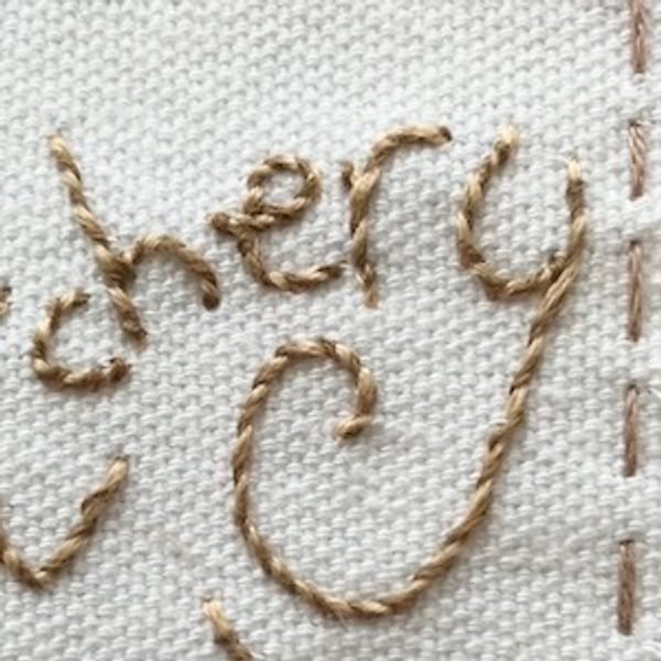 embroidered writing