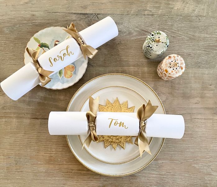 Personalise and make your own Calligraphy Christmas crackers