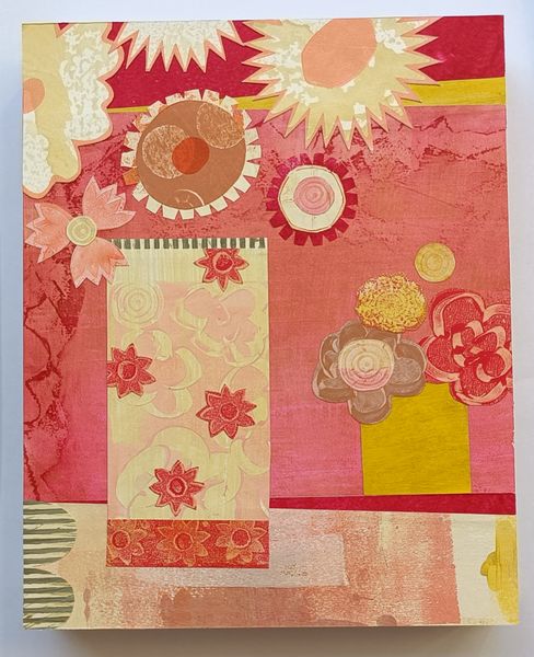 Gelli Plate Printmaking Focus On Flowers Collage