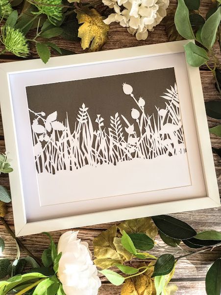 Autumn Hedgerow Framed art created on Stacey's workshop