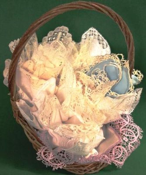 Mixed Laces - Handkerchiefs in Basket