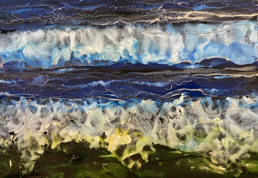 "Creating waves"- Phil Madley 
Painted in encaustic wax