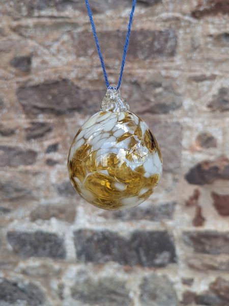 Yellow spotty bauble