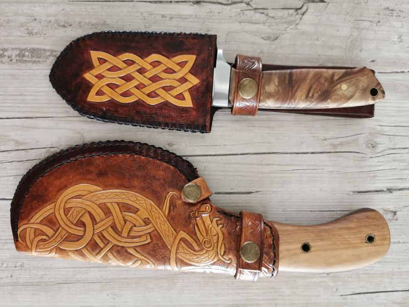 Celtic design for small axe and knife