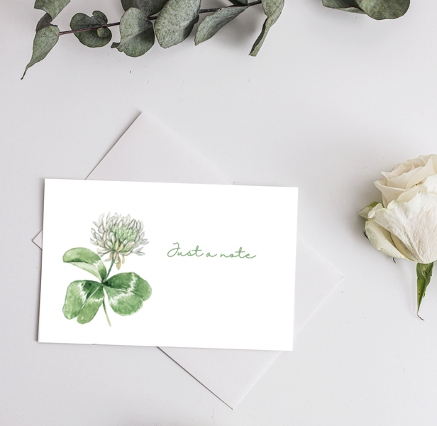 Watercolour Print Notelets featuring British White Clover from Maire Curtis Lakeland Studio